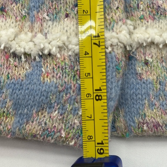 Charlie & Robin Med Anthropologie Blue Wool Blend Snap Button Up Knit cardigan - Picture 10 of 10